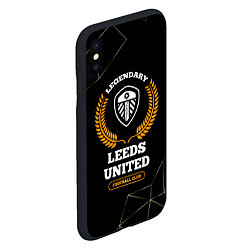 Чехол iPhone XS Max матовый Лого Leeds United и надпись Legendary Football Clu, цвет: 3D-черный — фото 2