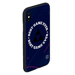 Чехол iPhone XS Max матовый Символ Zelda и надпись Best Game Ever, цвет: 3D-черный — фото 2