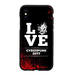 Чехол iPhone XS Max матовый Cyberpunk 2077 Love Классика, цвет: 3D-черный