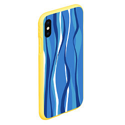 Чехол iPhone XS Max матовый Синие и белые волны, цвет: 3D-желтый — фото 2