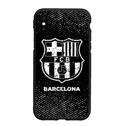 Чехол iPhone XS Max матовый Barcelona с потертостями на темном фоне