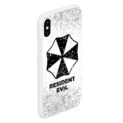 Чехол iPhone XS Max матовый Resident Evil с потертостями на светлом фоне, цвет: 3D-белый — фото 2