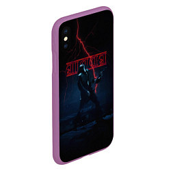 Чехол iPhone XS Max матовый EDDIE MUNSON STRANGER THINGS, цвет: 3D-фиолетовый — фото 2