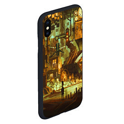 Чехол iPhone XS Max матовый Cool Steampunk painting, цвет: 3D-черный — фото 2