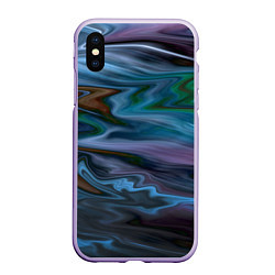 Чехол iPhone XS Max матовый Сине-зеленый абстрактный размытый узор