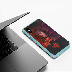 Чехол iPhone XS Max матовый EDDIE MUNSON STRANGER THINGS 4, цвет: 3D-мятный — фото 2
