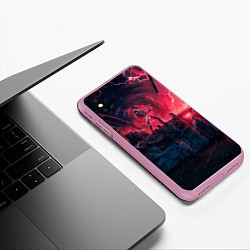 Чехол iPhone XS Max матовый Очень странные дела 4: Vecna season, цвет: 3D-розовый — фото 2