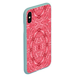 Чехол iPhone XS Max матовый Red ornament Arabic, цвет: 3D-мятный — фото 2