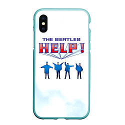 Чехол iPhone XS Max матовый The Beatles Help!, цвет: 3D-мятный