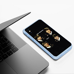 Чехол iPhone XS Max матовый The Beatles Boys, цвет: 3D-голубой — фото 2