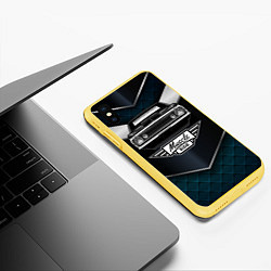 Чехол iPhone XS Max матовый Muscle ride Черное авто, цвет: 3D-желтый — фото 2