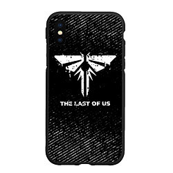 Чехол iPhone XS Max матовый The Last Of Us с потертостями на темном фоне