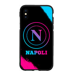 Чехол iPhone XS Max матовый Napoli FC Neon Gradient