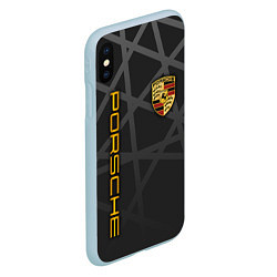 Чехол iPhone XS Max матовый PORSCHE : ГЕОМЕТРИЧЕСКИЕ ЛИНИИ, цвет: 3D-голубой — фото 2