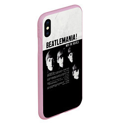 Чехол iPhone XS Max матовый With The Beatles Битломания, цвет: 3D-розовый — фото 2