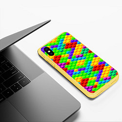 Чехол iPhone XS Max матовый LEGO конструктор, цвет: 3D-желтый — фото 2