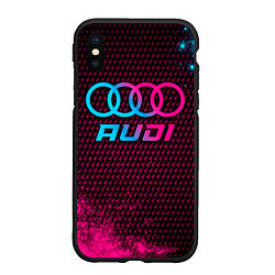 Чехол iPhone XS Max матовый Audi - neon gradient