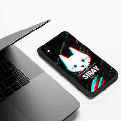 Чехол iPhone XS Max матовый Stray в стиле glitch и баги графики на темном фоне, цвет: 3D-черный — фото 2