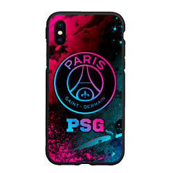 Чехол iPhone XS Max матовый PSG - neon gradient