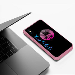 Чехол iPhone XS Max матовый Закат Градиент, цвет: 3D-малиновый — фото 2