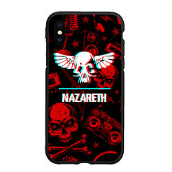 Чехол iPhone XS Max матовый Nazareth rock glitch