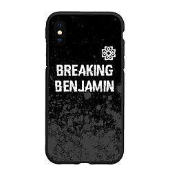 Чехол iPhone XS Max матовый Breaking Benjamin glitch на темном фоне: символ св