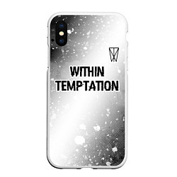 Чехол iPhone XS Max матовый Within Temptation glitch на светлом фоне: символ с, цвет: 3D-белый