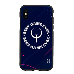 Чехол iPhone XS Max матовый Символ Quake и надпись best game ever