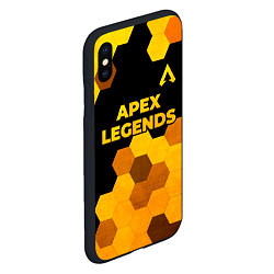 Чехол iPhone XS Max матовый Apex Legends - gold gradient: символ сверху, цвет: 3D-черный — фото 2