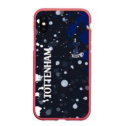 Чехол iPhone XS Max матовый Tottenham hotspur Краска, цвет: 3D-красный