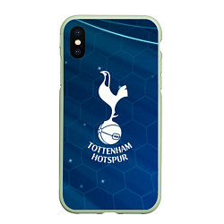 Чехол iPhone XS Max матовый Tottenham hotspur Соты абстракция, цвет: 3D-салатовый