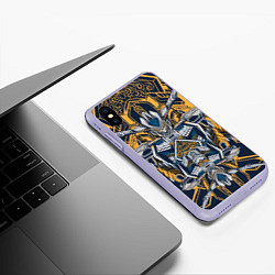 Чехол iPhone XS Max матовый Робот-машина, цвет: 3D-светло-сиреневый — фото 2