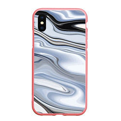 Чехол iPhone XS Max матовый Серебристая поверхность воды