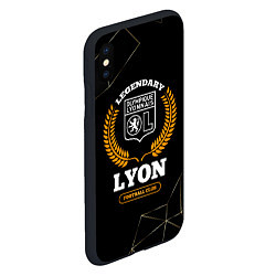 Чехол iPhone XS Max матовый Лого Lyon и надпись legendary football club на тем, цвет: 3D-черный — фото 2