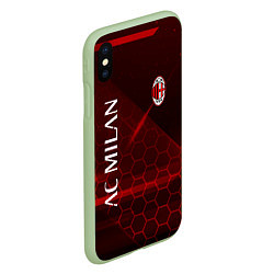 Чехол iPhone XS Max матовый Ac milan Соты, цвет: 3D-салатовый — фото 2