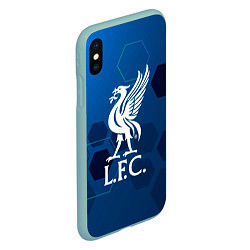 Чехол iPhone XS Max матовый Liverpool шестиугольники абстракция, цвет: 3D-мятный — фото 2