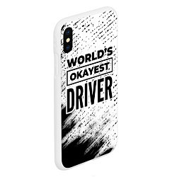 Чехол iPhone XS Max матовый Worlds okayest driver - white, цвет: 3D-белый — фото 2