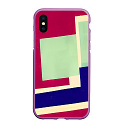 Чехол iPhone XS Max матовый В стиле авангардизма, цвет: 3D-фиолетовый