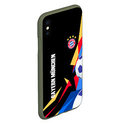 Чехол iPhone XS Max матовый Bayern munchen Sport - цветные геометрии, цвет: 3D-темно-зеленый — фото 2