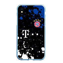 Чехол iPhone XS Max матовый Bayern munchen Краска, цвет: 3D-голубой