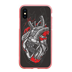 Чехол iPhone XS Max матовый Механическое сердце стимпанк