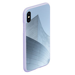 Чехол iPhone XS Max матовый Абстрактная геометрическая серебряная постройка, цвет: 3D-светло-сиреневый — фото 2