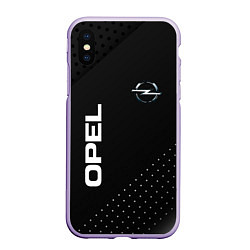 Чехол iPhone XS Max матовый Opel Карбон, цвет: 3D-светло-сиреневый