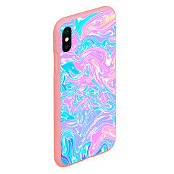 Чехол iPhone XS Max матовый Liquid holographic waves, цвет: 3D-баблгам — фото 2