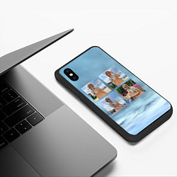 Чехол iPhone XS Max матовый ROSE COLLAGE, цвет: 3D-черный — фото 2