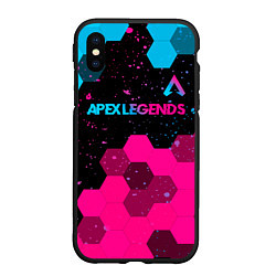 Чехол iPhone XS Max матовый Apex Legends - neon gradient: символ сверху
