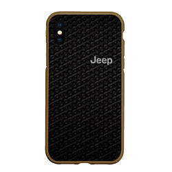 Чехол iPhone XS Max матовый Jeep карбон, цвет: 3D-коричневый