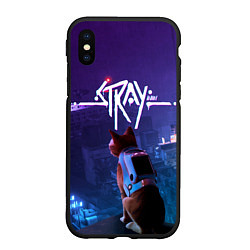 Чехол iPhone XS Max матовый Stray кот неон