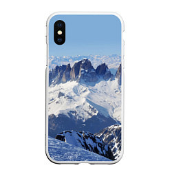 Чехол iPhone XS Max матовый Гряда снежных вершин, цвет: 3D-белый
