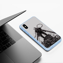 Чехол iPhone XS Max матовый Дендзи и его враги, цвет: 3D-голубой — фото 2